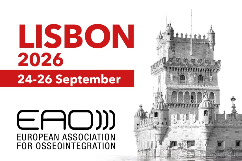 Castello di Belem a Lisbona con la data dell'evento EAO 2026, che si svolgerà dal 24 al 26 settembre.