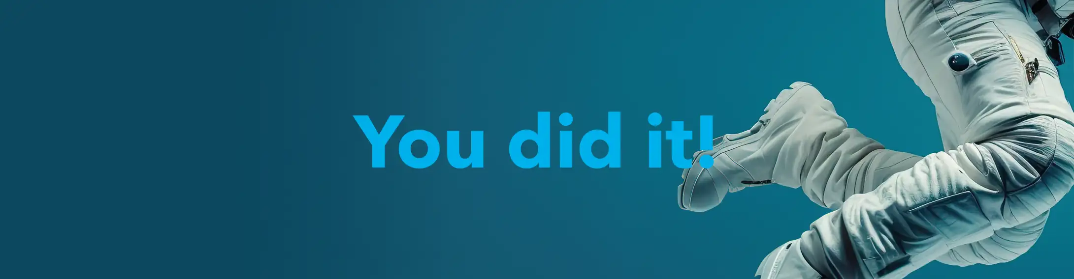 Thankyou_251111 A person in a spacesuit giving a thumbs up with the text 'You did it' displayed prominently.