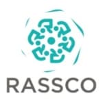 Rassaudi turquoise circular logo with a teal geometric emblem forming a star-like pattern and the brand name Rassaudi beneath the design.